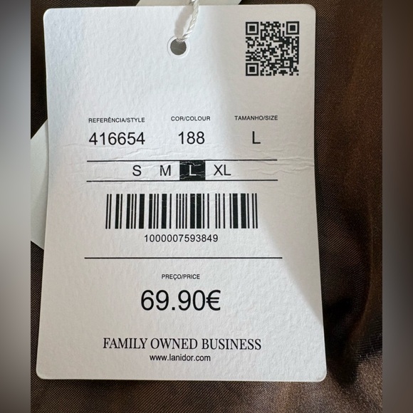 NWT LANIDOR Blue & Cream Paisley Button Down Shirt Lightweight Family Owned - Picture 9 of 12